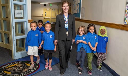 School Leader and Students 